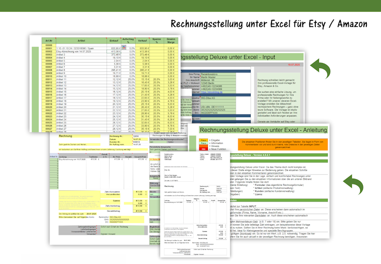 rechnung excel Rechnungsstellung