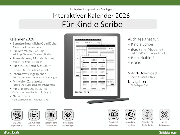 Kalender 2026 kindle Scribe